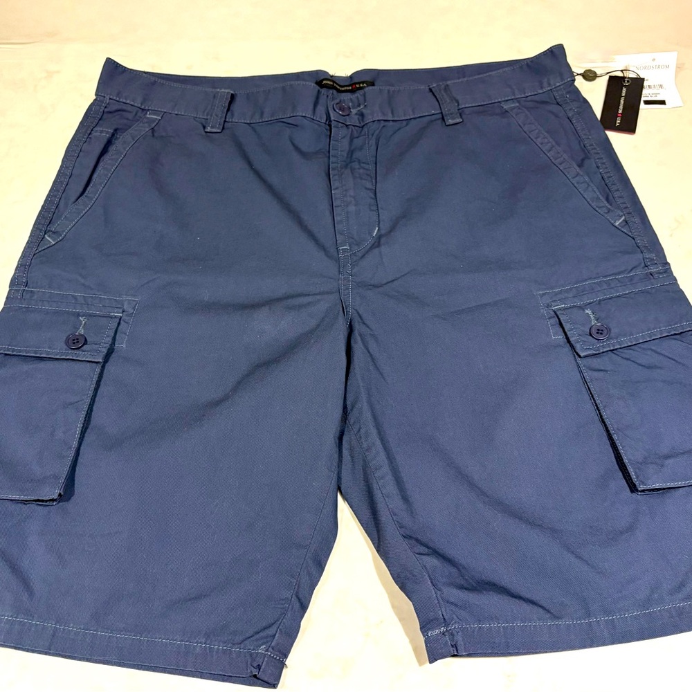 John Varvatos Blue Cargo Shorts Modern Fit